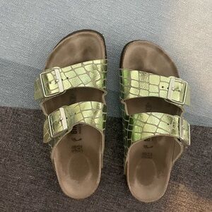 Metallic Croc Birkenstocks